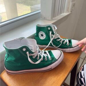 Converse Green High-Top Sneakers with White Accents